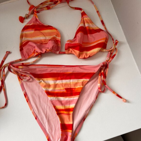 Milly Cabana Sunset Stripe Bikini Set (Size M) - Picture 2 of 5